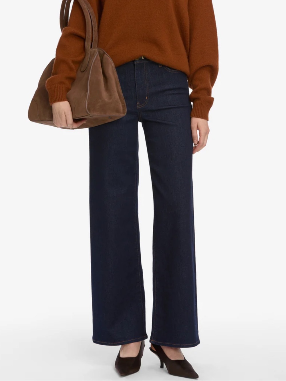 Frame Le Slim Palazzo - Wide Leg High Waist in Dark Rinse. Size 28. NWT.